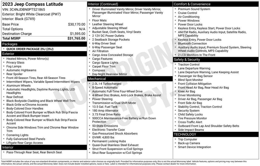 jeep compass 2023 3C4NJDBN0PT521865 image jeep compass 2023 3C4NJDBN0PT521865 image