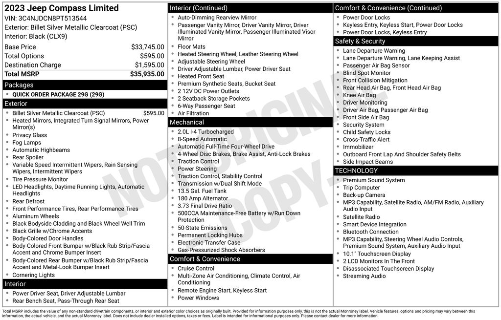 jeep compass 2023 3C4NJDCN8PT513544 image jeep compass 2023 3C4NJDCN8PT513544 image