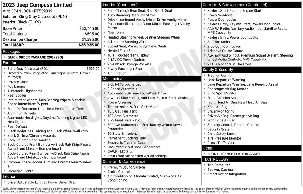 jeep compass 2023 3C4NJDCN4PT539039 image jeep compass 2023 3C4NJDCN4PT539039 image
