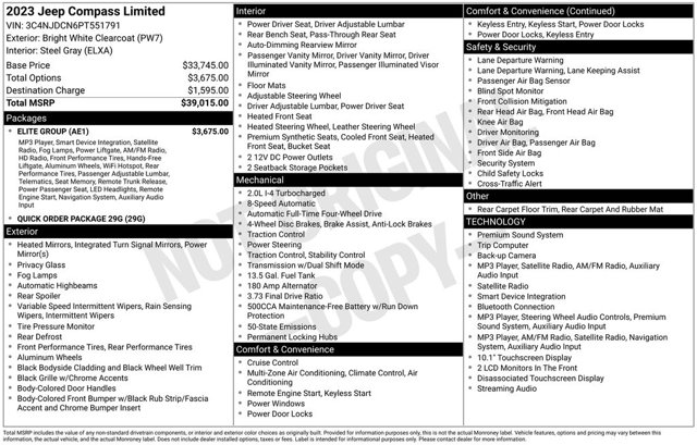 jeep compass 2023 3C4NJDCN6PT551791 image jeep compass 2023 3C4NJDCN6PT551791 image