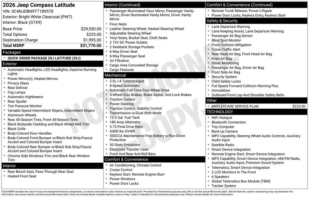 jeep compass 2026 3C4NJDBN9TT189578 image jeep compass 2026 3C4NJDBN9TT189578 image