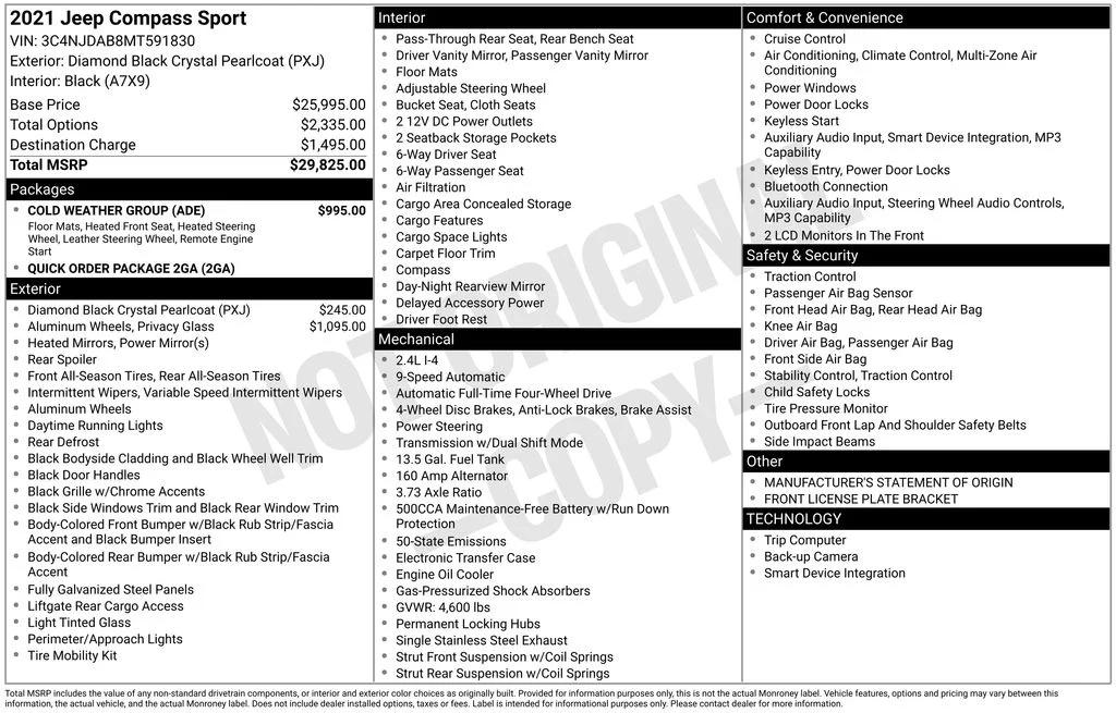 jeep compass 2021 3C4NJDAB8MT591830 image jeep compass 2021 3C4NJDAB8MT591830 image
