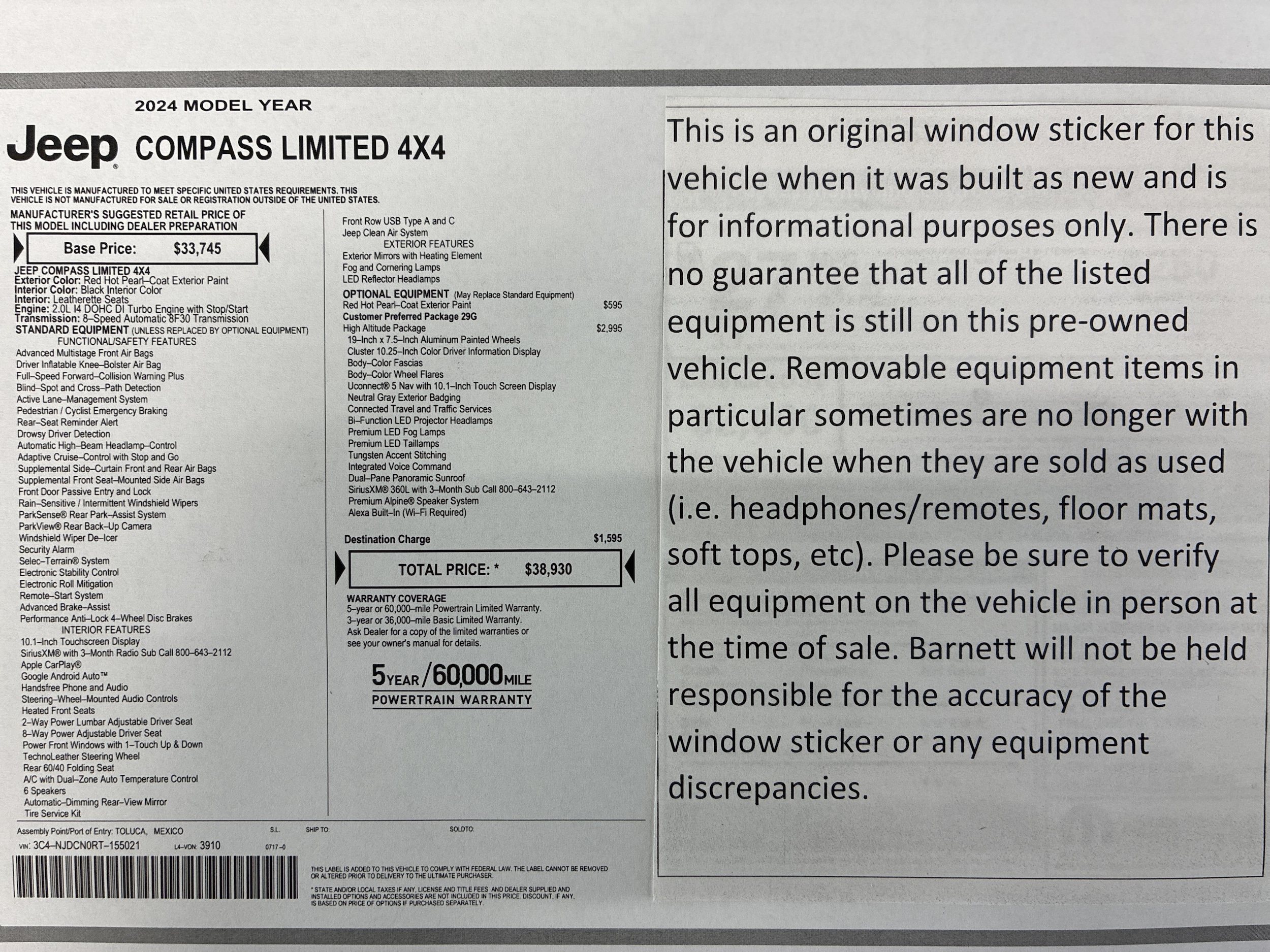 jeep compass 2024 3C4NJDCN0RT155021 image jeep compass 2024 3C4NJDCN0RT155021 image