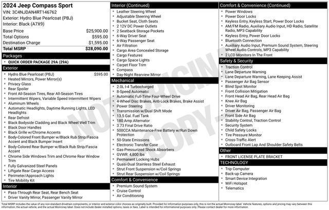 jeep compass 2024 3C4NJDAN4RT146762 image jeep compass 2024 3C4NJDAN4RT146762 image
