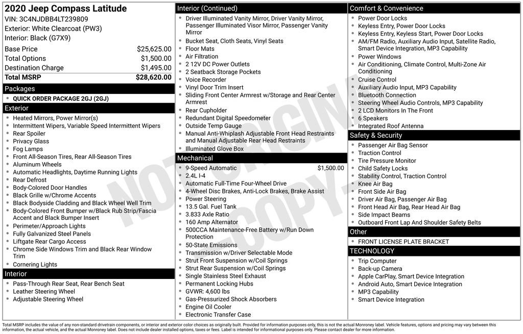 jeep compass 2020 3C4NJDBB4LT239809 image jeep compass 2020 3C4NJDBB4LT239809 image