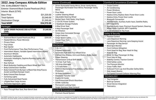jeep compass 2022 3C4NJDBB2NT190676 image jeep compass 2022 3C4NJDBB2NT190676 image