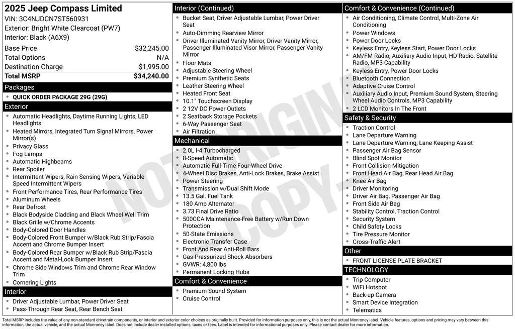 jeep compass 2025 3C4NJDCN7ST560931 image jeep compass 2025 3C4NJDCN7ST560931 image