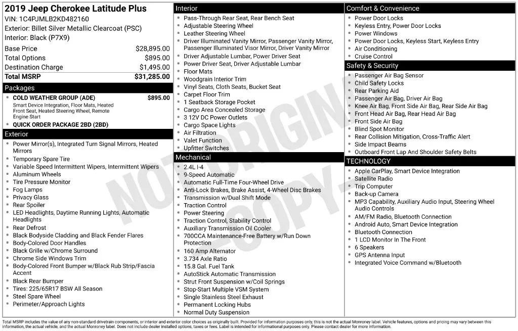 jeep cherokee 2019 1C4PJMLB2KD482160 image jeep cherokee 2019 1C4PJMLB2KD482160 image