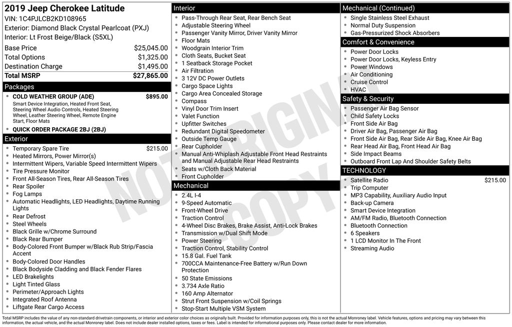 jeep cherokee 2019 1C4PJLCB2KD108965 image jeep cherokee 2019 1C4PJLCB2KD108965 image