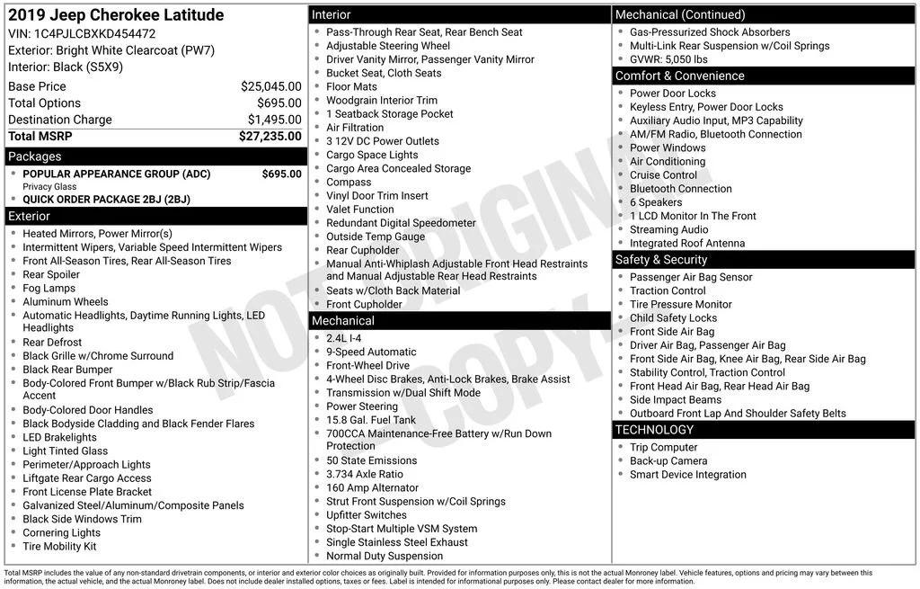 jeep cherokee 2019 1C4PJLCBXKD454472 image jeep cherokee 2019 1C4PJLCBXKD454472 image
