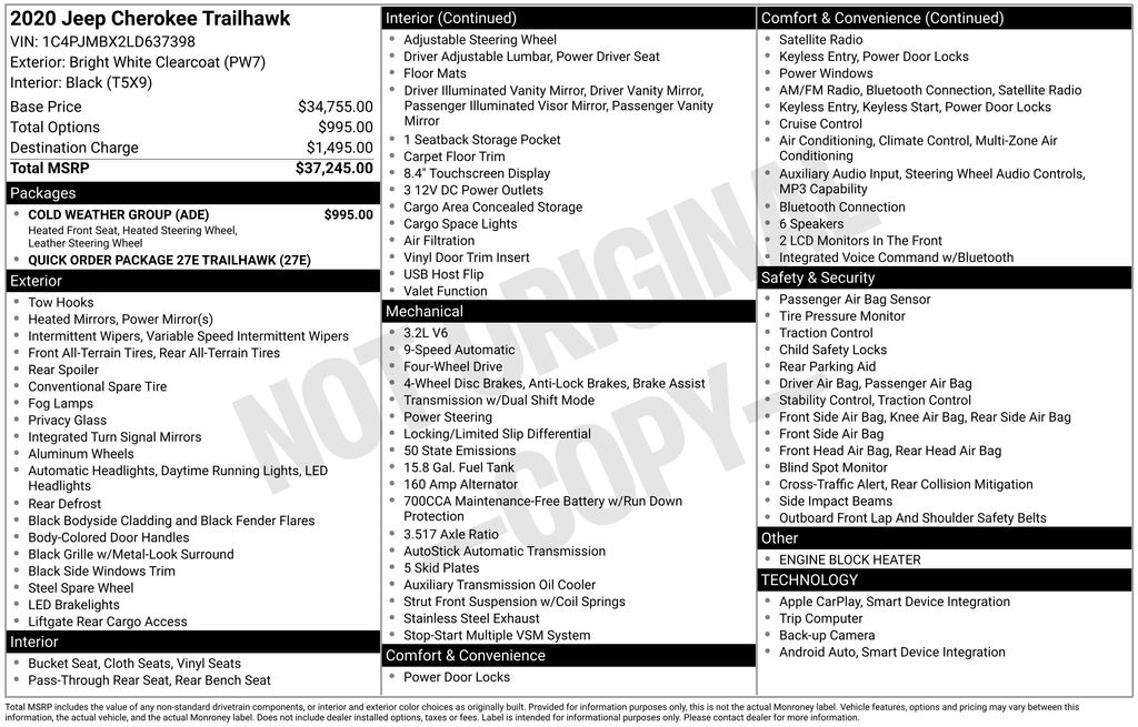 jeep cherokee 2020 1C4PJMBX2LD637398 image
