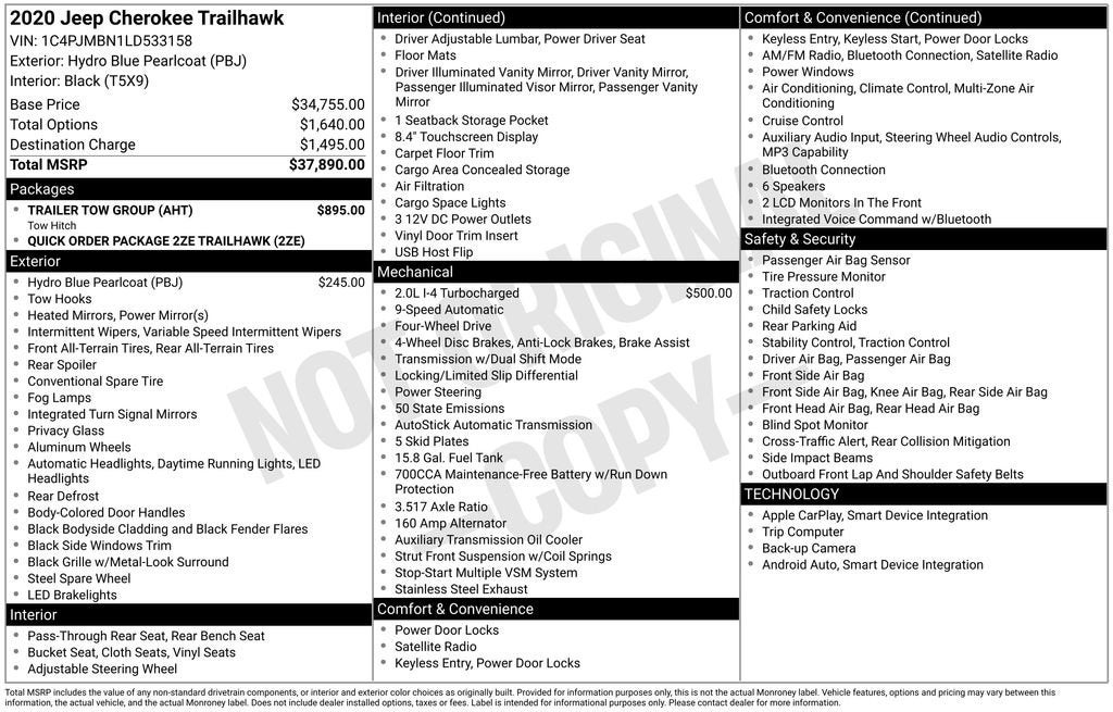 jeep cherokee 2020 1C4PJMBN1LD533158 image jeep cherokee 2020 1C4PJMBN1LD533158 image