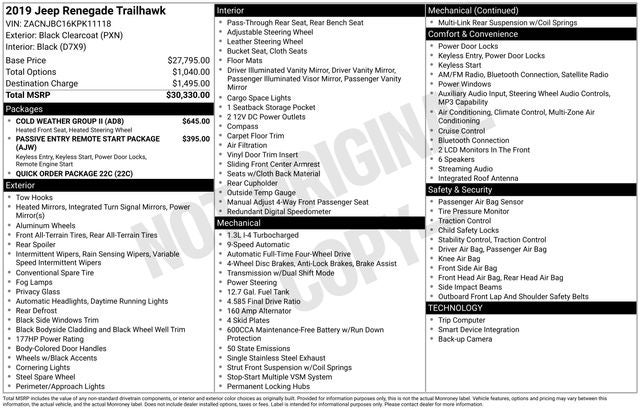 jeep renegade 2019 ZACNJBC16KPK11118 image jeep renegade 2019 ZACNJBC16KPK11118 image
