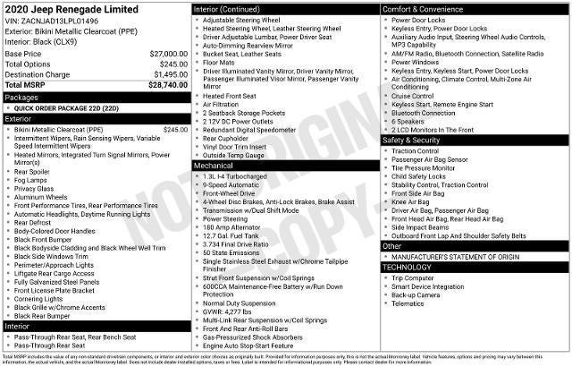 jeep renegade 2020 ZACNJAD13LPL01496 image jeep renegade 2020 ZACNJAD13LPL01496 image