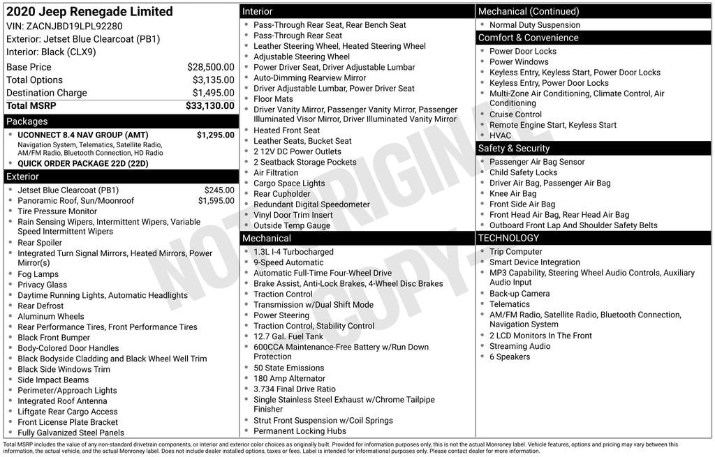 jeep renegade 2020 ZACNJBD19LPL92280 image jeep renegade 2020 ZACNJBD19LPL92280 image