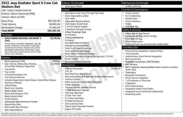 jeep gladiator 2023 1C6HJTAG0PL534192 image jeep gladiator 2023 1C6HJTAG0PL534192 image