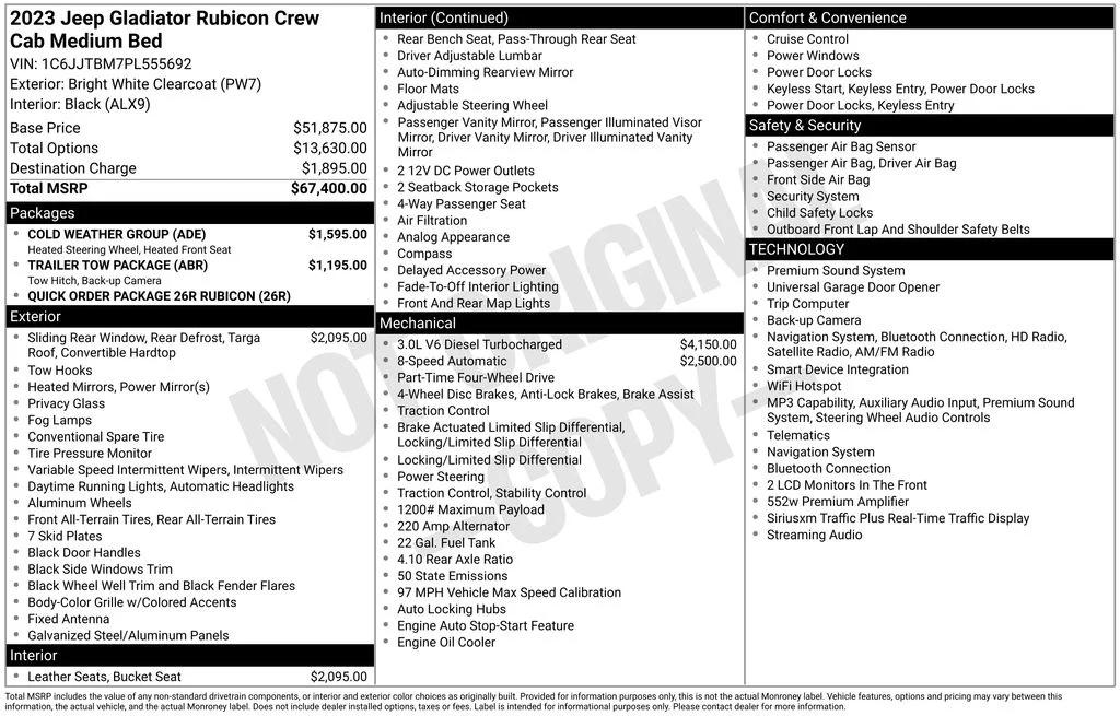 jeep gladiator 2023 1C6JJTBM7PL555692 image jeep gladiator 2023 1C6JJTBM7PL555692 image