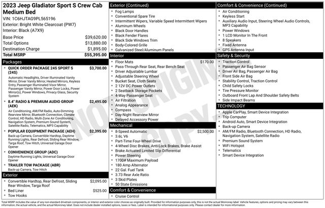 jeep gladiator 2023 1C6HJTAG9PL565196 image jeep gladiator 2023 1C6HJTAG9PL565196 image