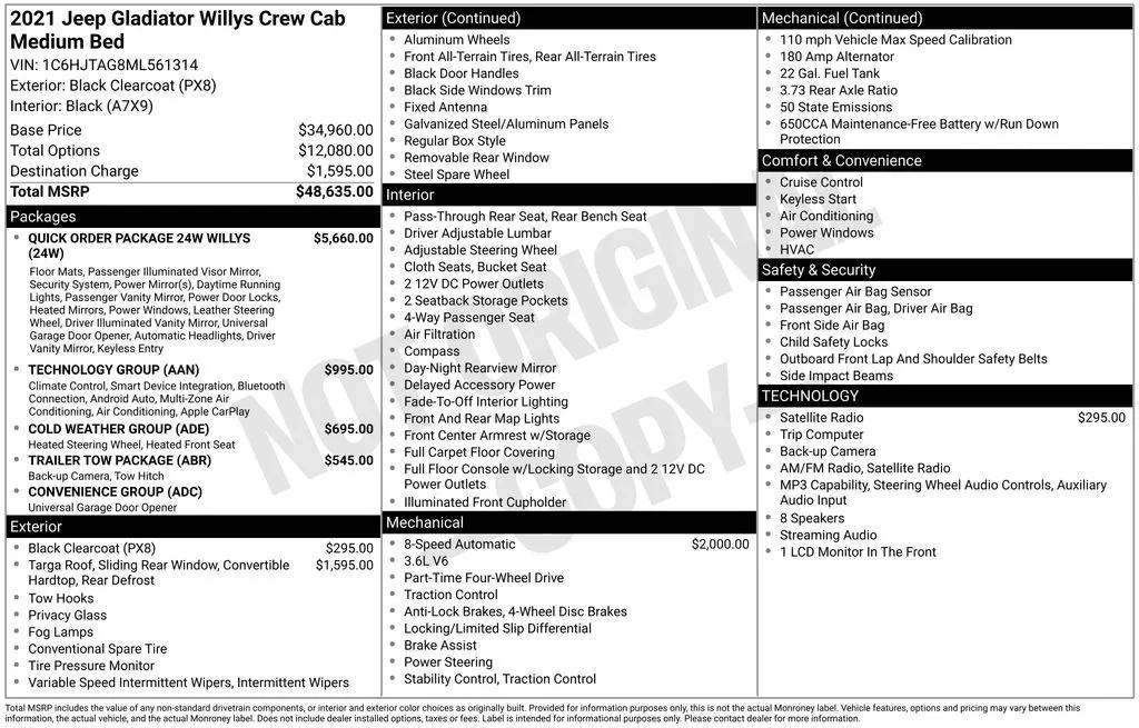 jeep gladiator 2021 1C6HJTAG8ML561314 image jeep gladiator 2021 1C6HJTAG8ML561314 image