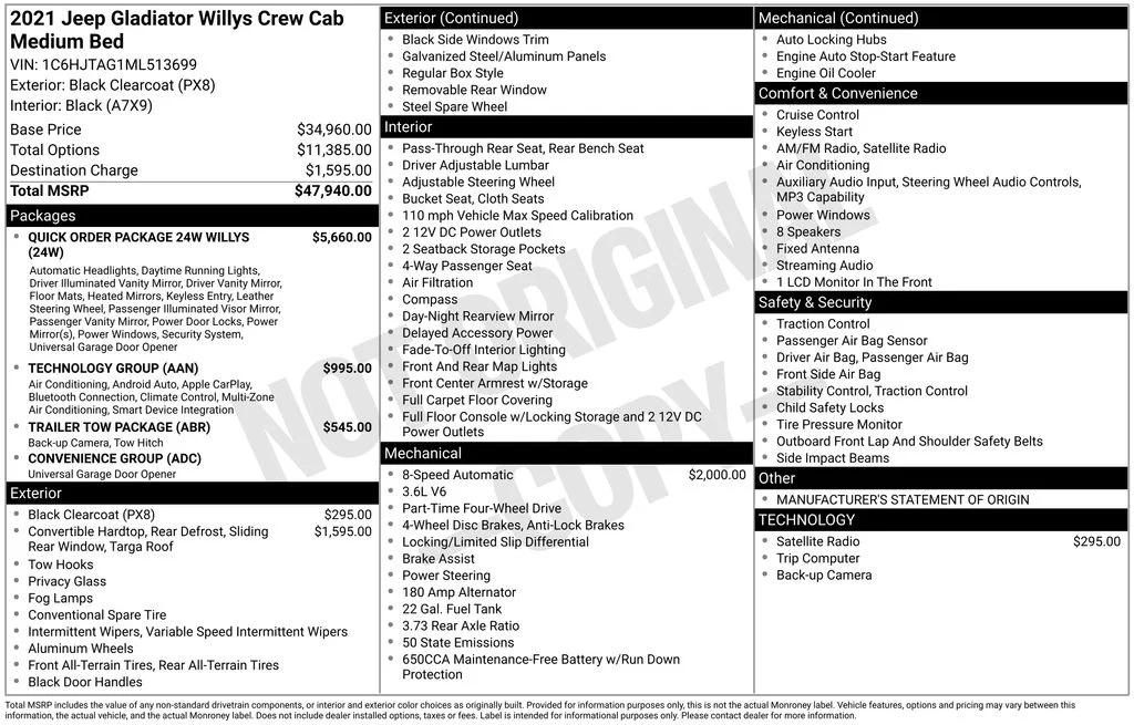 jeep gladiator 2021 1C6HJTAG1ML513699 image jeep gladiator 2021 1C6HJTAG1ML513699 image