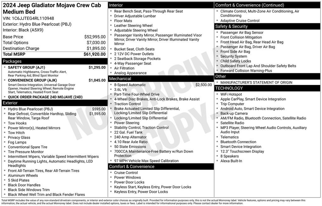 jeep gladiator 2024 1C6JJTEG4RL110948 image jeep gladiator 2024 1C6JJTEG4RL110948 image