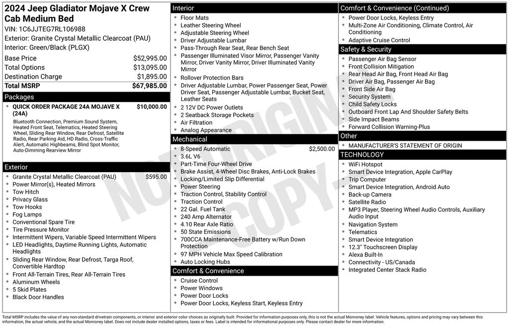 jeep gladiator 2024 1C6JJTEG7RL106988 image jeep gladiator 2024 1C6JJTEG7RL106988 image