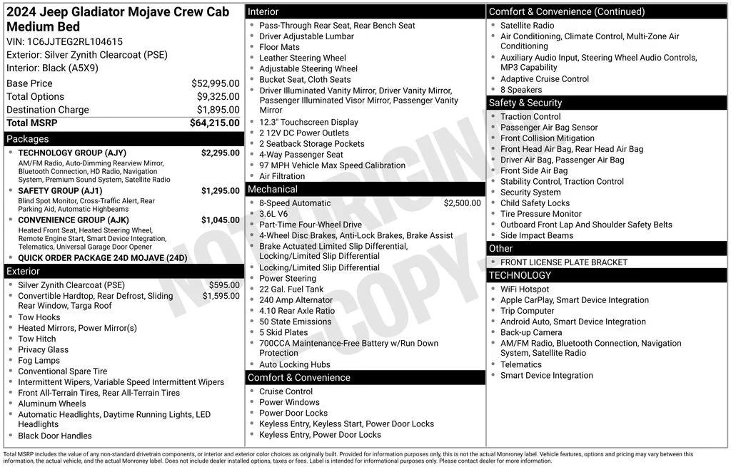 jeep gladiator 2024 1C6JJTEG2RL104615 image jeep gladiator 2024 1C6JJTEG2RL104615 image