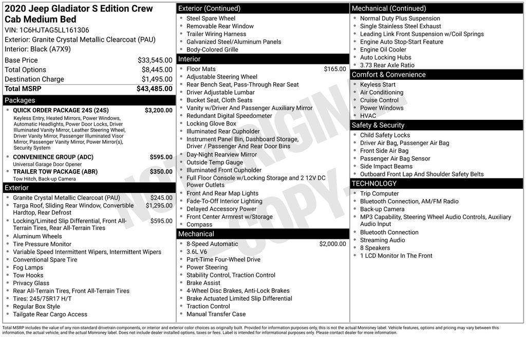 jeep gladiator 2020 1C6HJTAG5LL161306 image jeep gladiator 2020 1C6HJTAG5LL161306 image