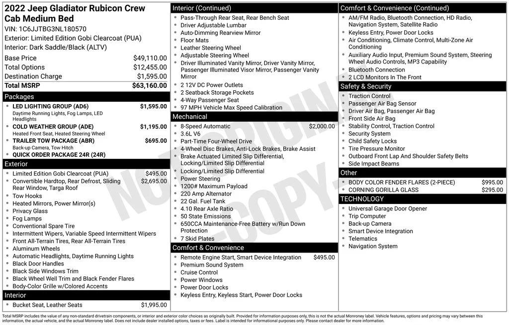 jeep gladiator 2022 1C6JJTBG3NL180570 image jeep gladiator 2022 1C6JJTBG3NL180570 image