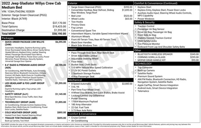 jeep gladiator 2022 1C6HJTAG5NL102839 image jeep gladiator 2022 1C6HJTAG5NL102839 image