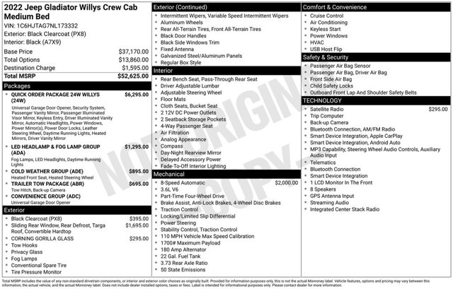 jeep gladiator 2022 1C6HJTAG7NL173332 image jeep gladiator 2022 1C6HJTAG7NL173332 image
