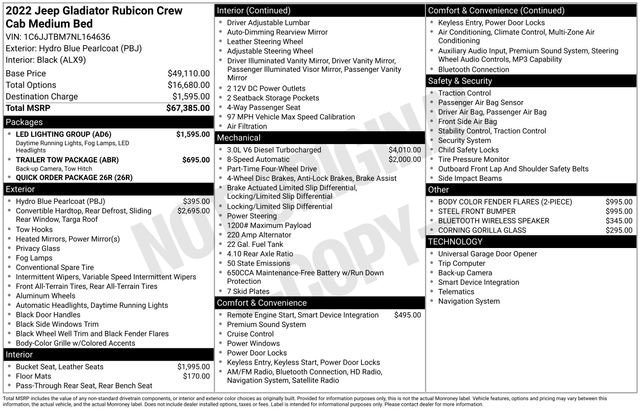 jeep gladiator 2022 1C6JJTBM7NL164636 image jeep gladiator 2022 1C6JJTBM7NL164636 image