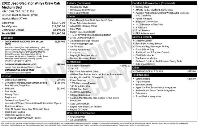 jeep gladiator 2022 1C6HJTAG1NL121226 image jeep gladiator 2022 1C6HJTAG1NL121226 image