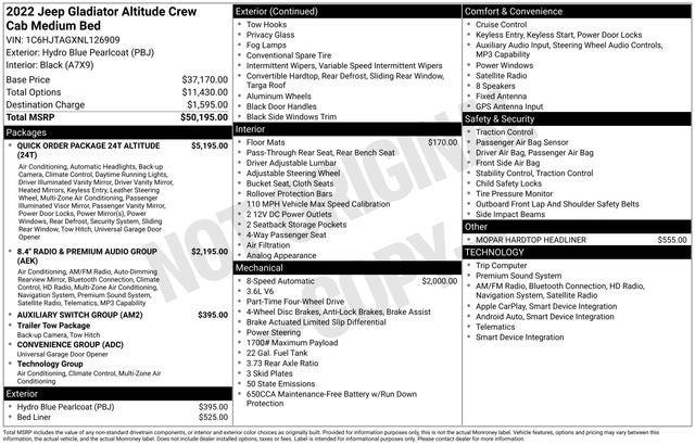 jeep gladiator 2022 1C6HJTAGXNL126909 image jeep gladiator 2022 1C6HJTAGXNL126909 image