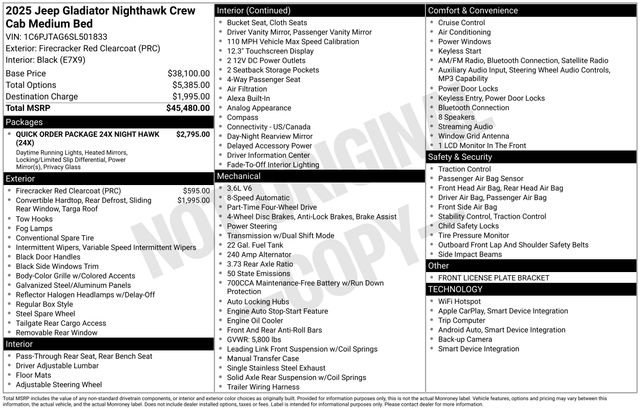 jeep gladiator 2025 1C6PJTAG6SL501833 image jeep gladiator 2025 1C6PJTAG6SL501833 image