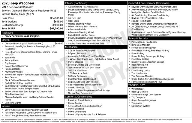 jeep wagoneer 2023 1C4SJVAP4PS559497 image jeep wagoneer 2023 1C4SJVAP4PS559497 image