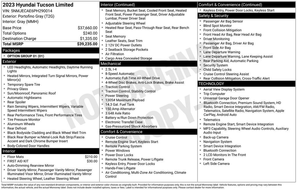 hyundai tucson 2023 5NMJECAE6PH290014 image hyundai tucson 2023 5NMJECAE6PH290014 image