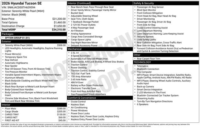 hyundai tucson 2026 5NMJACDE8TH639594 image hyundai tucson 2026 5NMJACDE8TH639594 image
