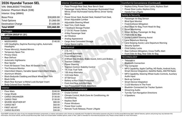 hyundai tucson 2026 5NMJB3DE7TH620662 image hyundai tucson 2026 5NMJB3DE7TH620662 image