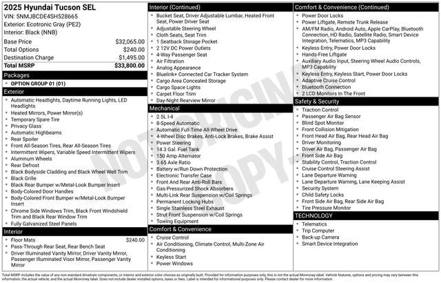 hyundai tucson 2025 5NMJBCDE4SH528665 image hyundai tucson 2025 5NMJBCDE4SH528665 image