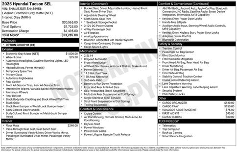 hyundai tucson 2025 5NMJB3DE1SH486956 image hyundai tucson 2025 5NMJB3DE1SH486956 image