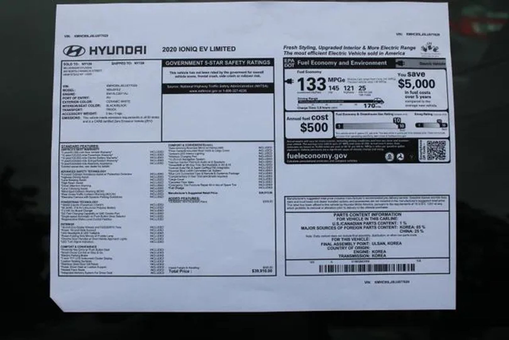 hyundai ioniq 2020 KMHC85LJ0LU077029 image hyundai ioniq 2020 KMHC85LJ0LU077029 image
