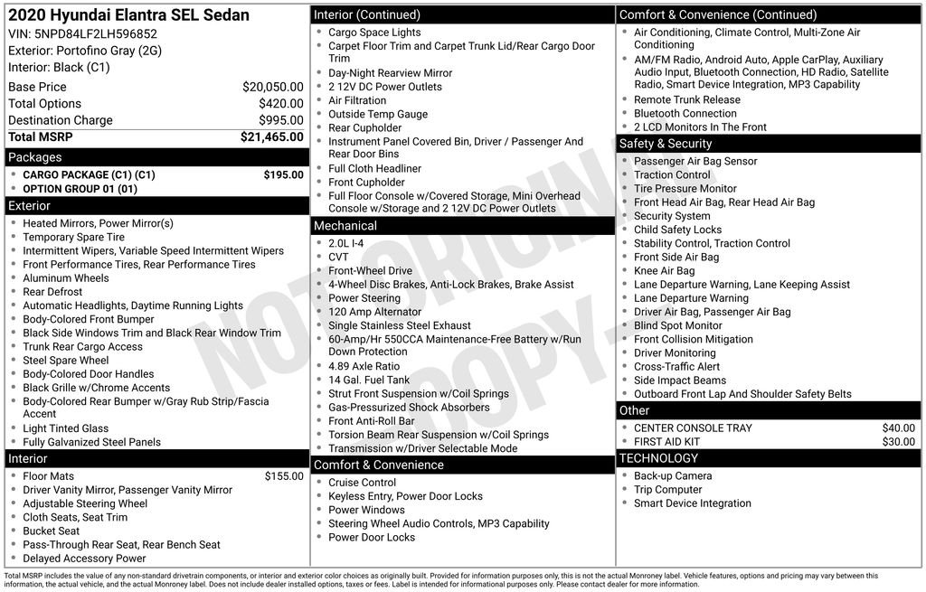 hyundai elantra 2020 5NPD84LF2LH596852 image hyundai elantra 2020 5NPD84LF2LH596852 image