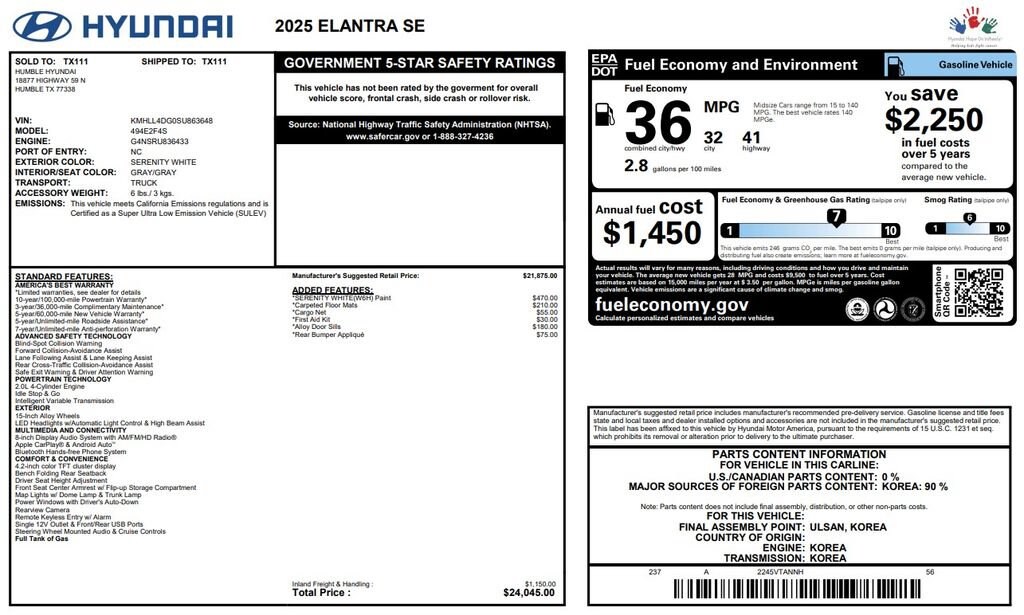 hyundai elantra 2025 KMHLL4DG0SU863648 image hyundai elantra 2025 KMHLL4DG0SU863648 image