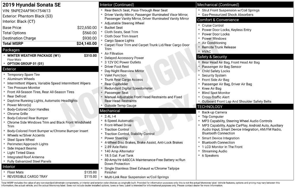 hyundai sonata 2019 5NPE24AF9KH754613 image hyundai sonata 2019 5NPE24AF9KH754613 image