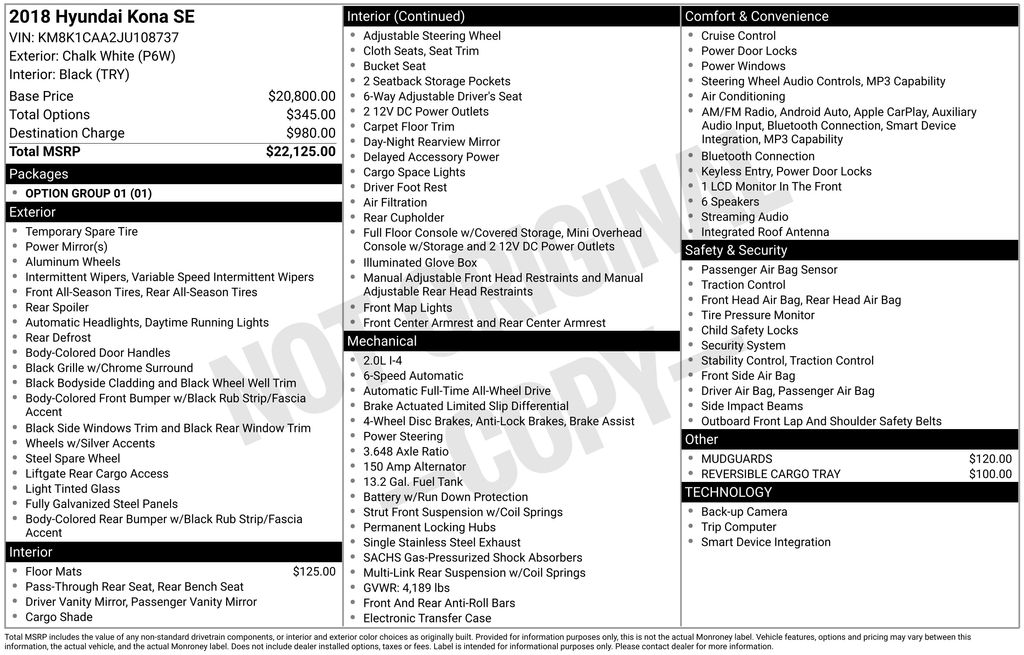 hyundai kona 2018 KM8K1CAA2JU108737 image hyundai kona 2018 KM8K1CAA2JU108737 image