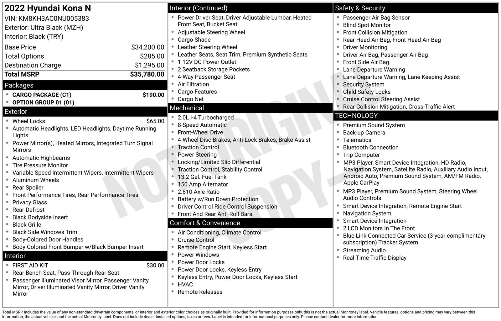 hyundai kona 2022 KM8KH3AC0NU005383 image hyundai kona 2022 KM8KH3AC0NU005383 image