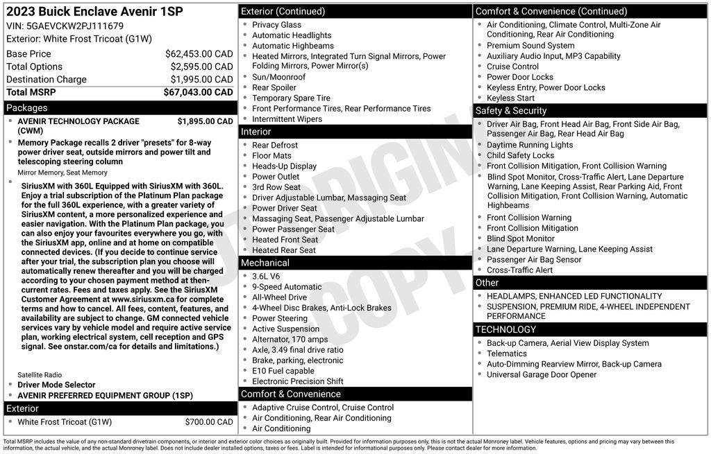 buick enclave 2023 5GAEVCKW2PJ111679 image buick enclave 2023 5GAEVCKW2PJ111679 image