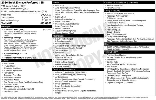 buick enclave 2026 5GAERAKS8TJ128714 image buick enclave 2026 5GAERAKS8TJ128714 image