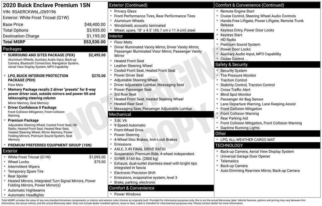 buick enclave 2020 5GAERCKW6LJ269196 image buick enclave 2020 5GAERCKW6LJ269196 image